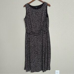 Perceptions Woman Brown White Polka Dot Stretch Knee Length Dress Plus 20W